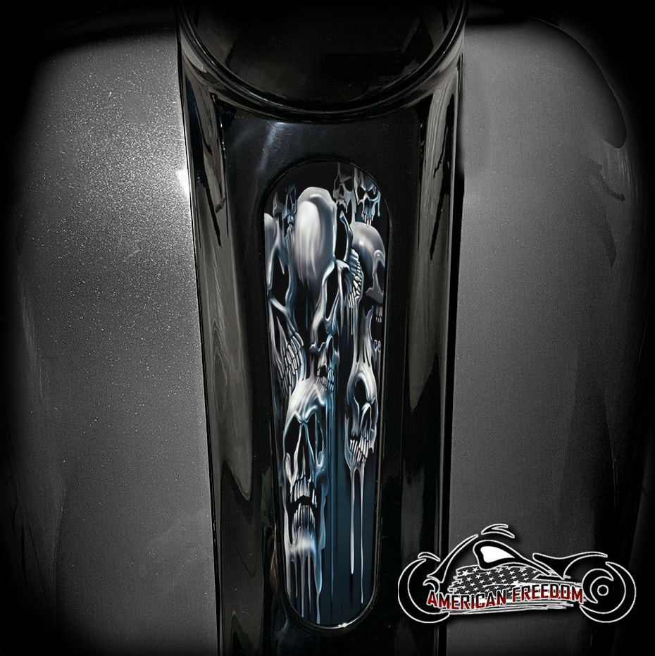 Harley 8 Inch Dash Insert - Melting Skulls (3)